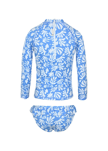 Girl Set Long Sleeve Deep Blue Corals - Set