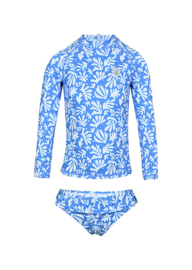 Girl Set Long Sleeve Deep Blue Corals - Set