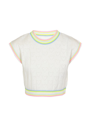 Girls Ivory Heart Top and Skirt Set - Set