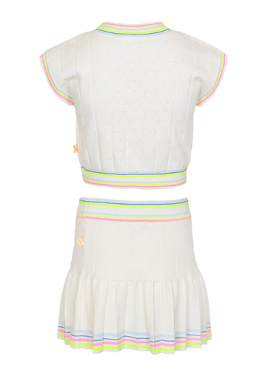 Girls Ivory Heart Top and Skirt Set - Set