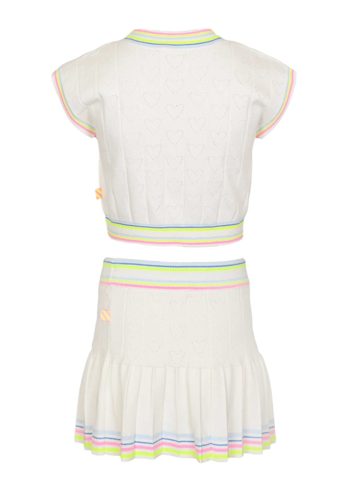Load image into Gallery viewer, Girls Ivory Heart Top and Skirt Set - Set
