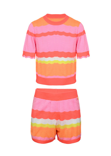 Girls Multi/Print Knit Top & Short Set - Set