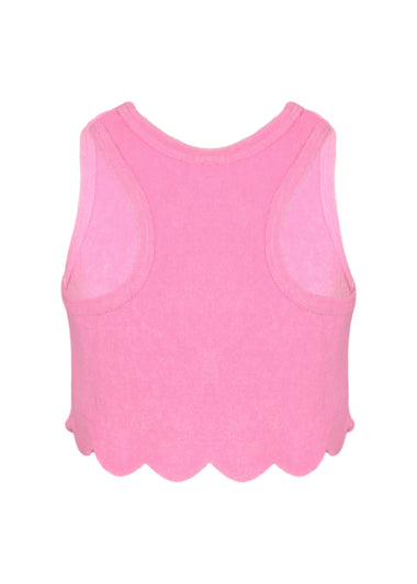 Sequin Trimmed Terry Cloth Tank Top and Short - Set
