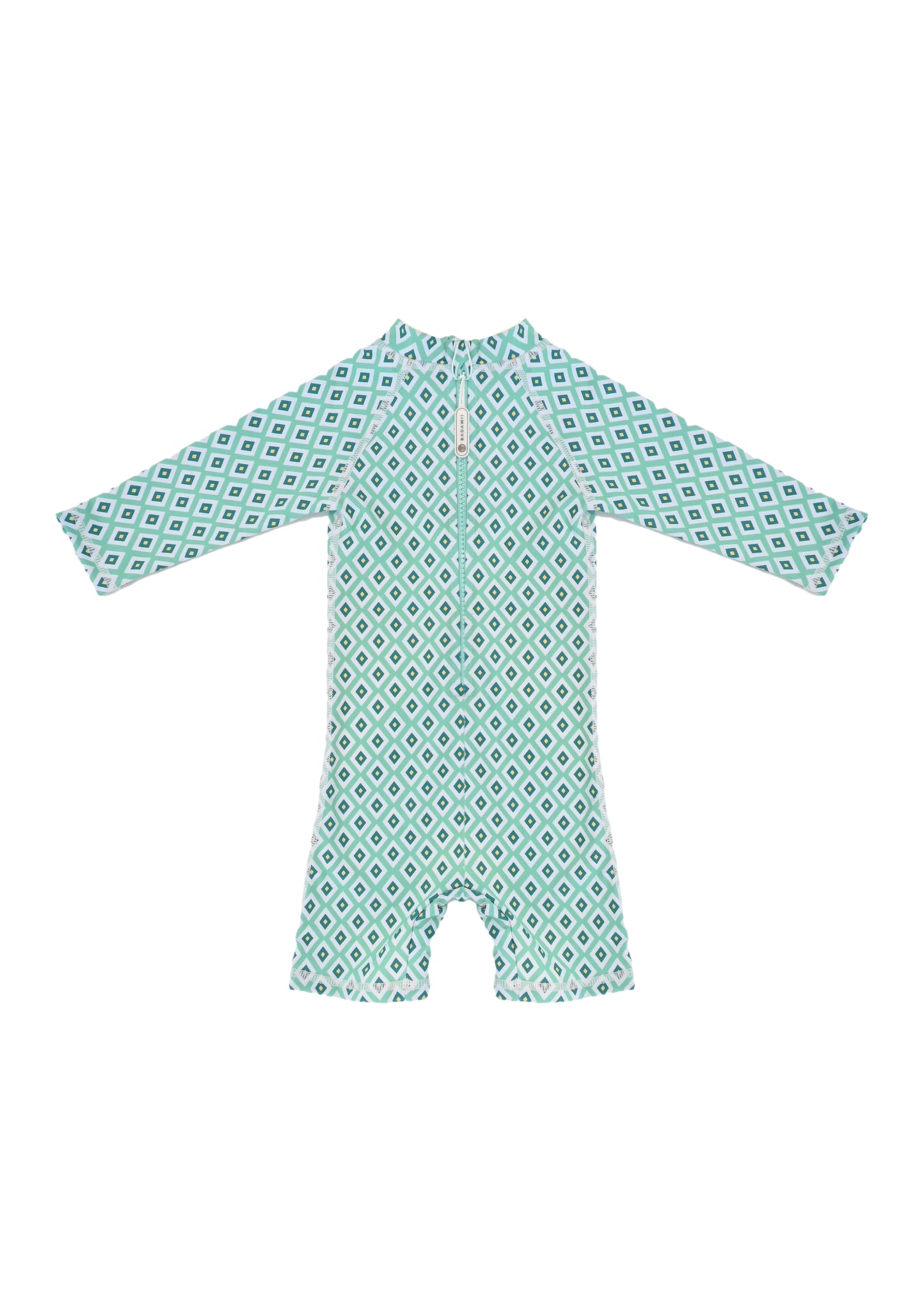 Load image into Gallery viewer, Baby Swimsuit Long Sleeves Diamond Green

