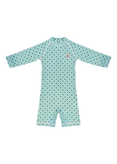Baby Swimsuit Long Sleeves Diamond Green