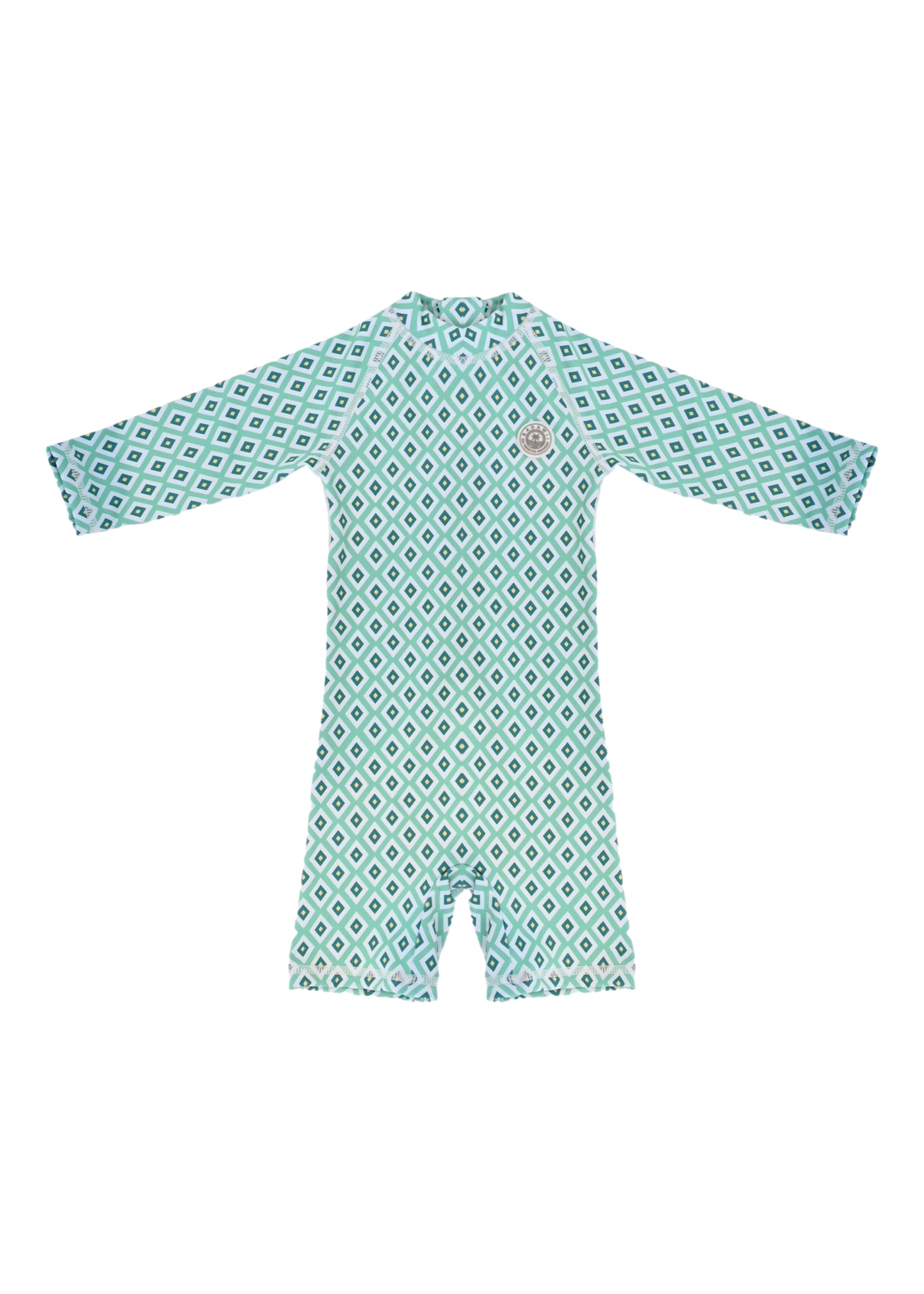 Load image into Gallery viewer, Baby Swimsuit Long Sleeves Diamond Green
