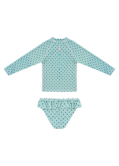 Girls Set Long Sleeve Diamond Green