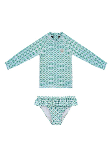 Girls Set Long Sleeve Diamond Green
