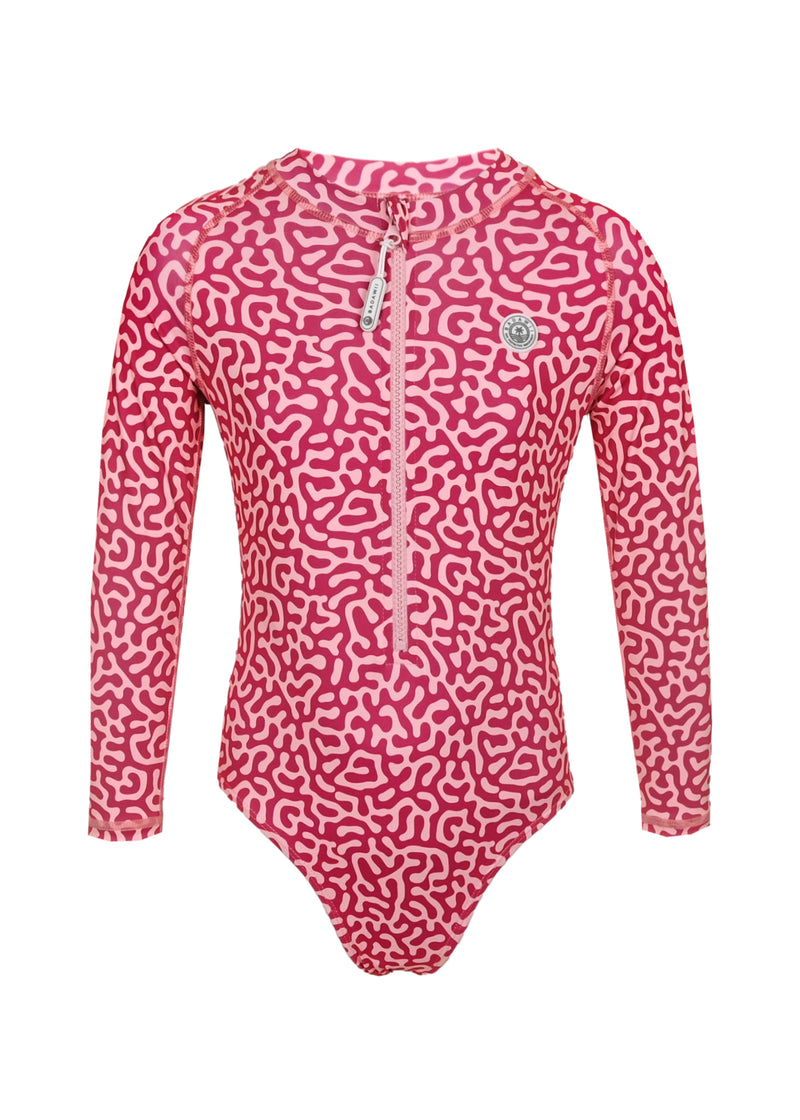 Girls Swimsuit Long Sleeve Coral Reef