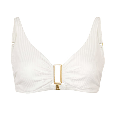 Bel Air Bikini Top Ivory Ribbed - Bikini Top