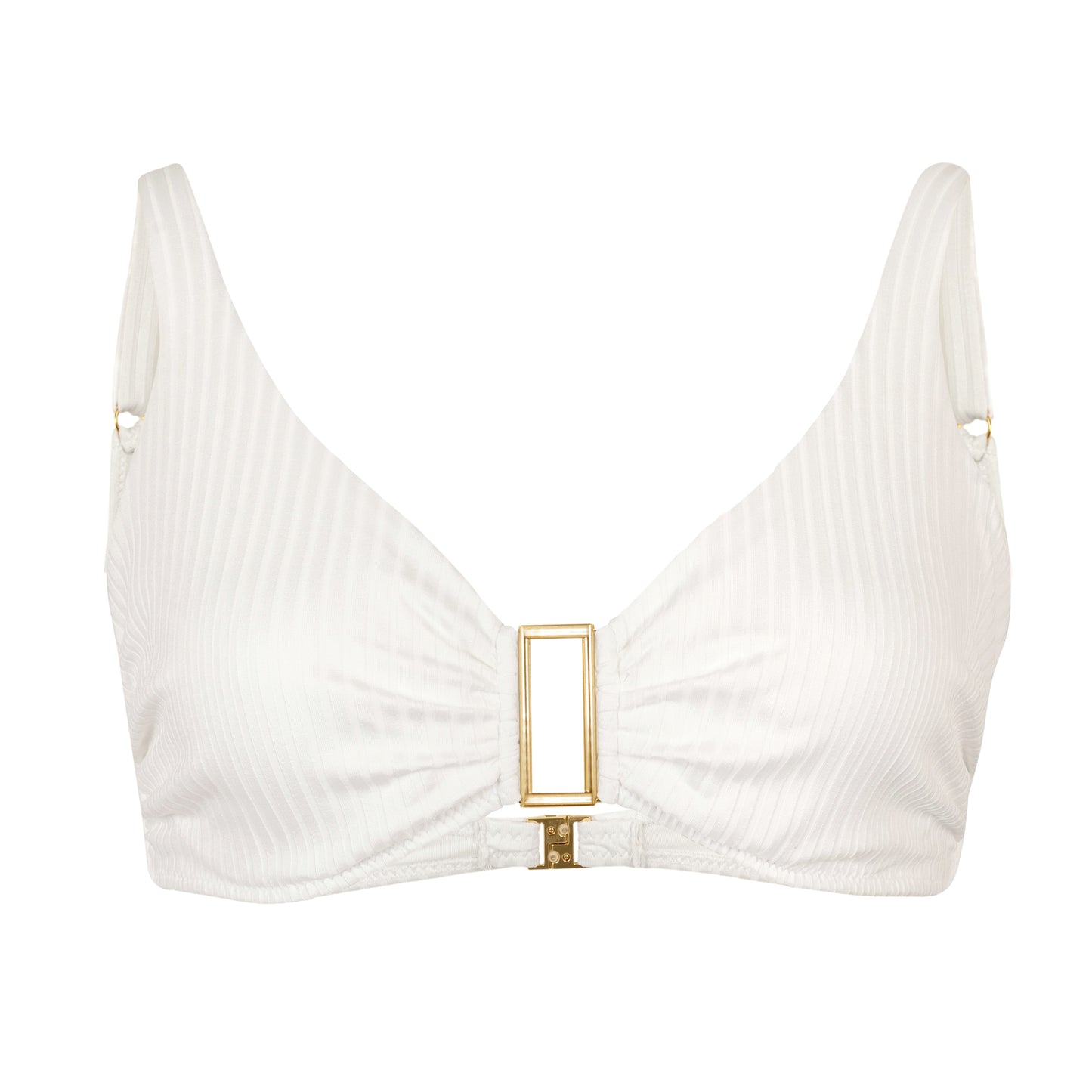 Bel Air Bikini Top Ivory Ribbed - Bikini Top