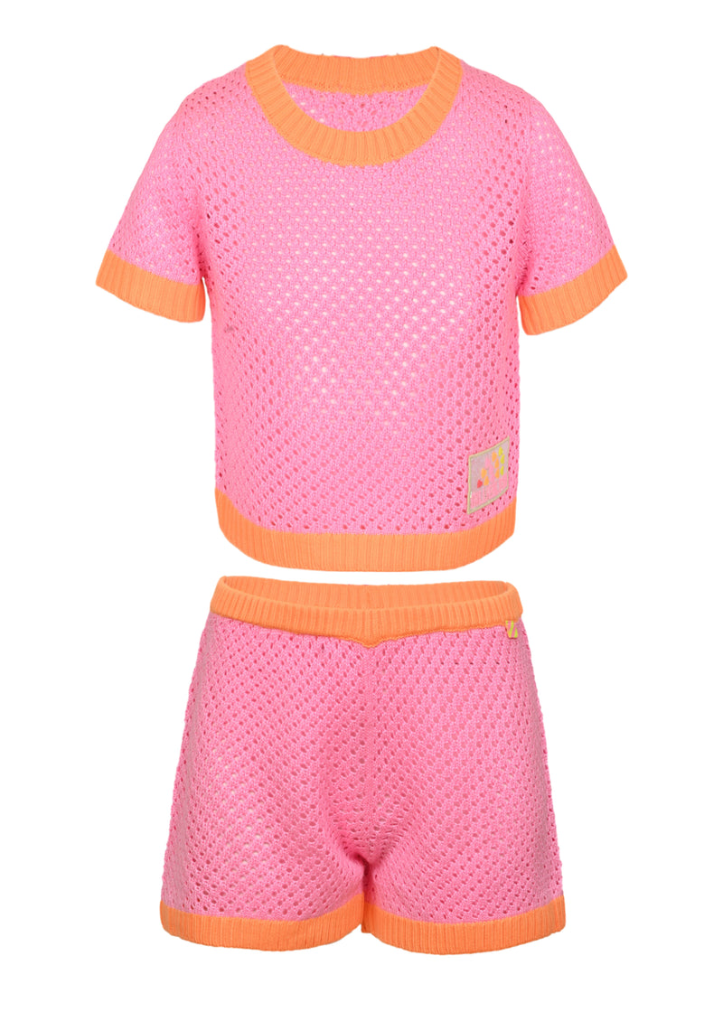 Open Knit Top and Short Set