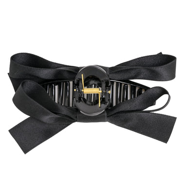 Large Claw Clip With Bow Black - Hair Accesories
