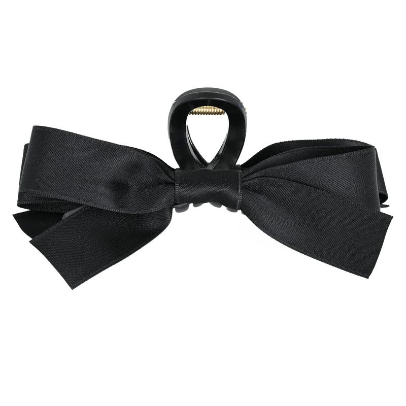 Large Claw Clip With Bow Black