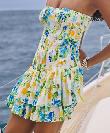 Marie Ruffle Dress Bluebell