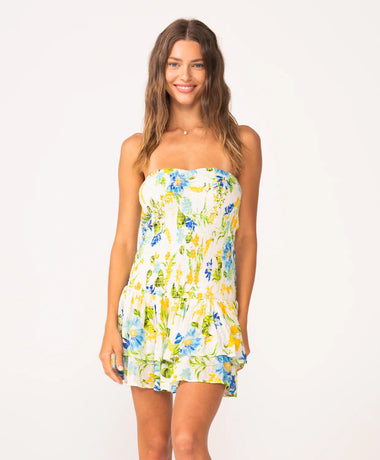 Marie Ruffle Dress Bluebell