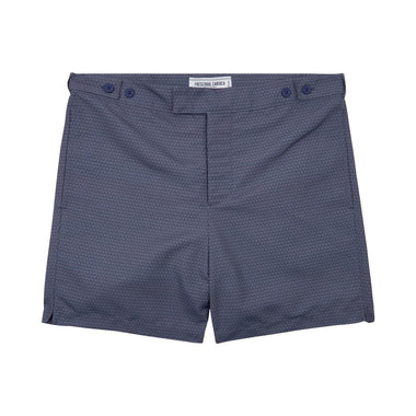 Tailored Swim Shorts in Navy/Clear Water Blue - Swim Shorts