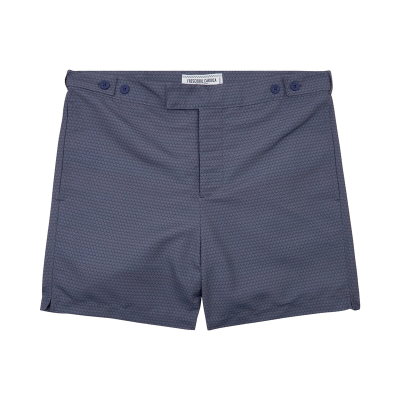 Tailored Swim Shorts in Navy/Clear Water Blue