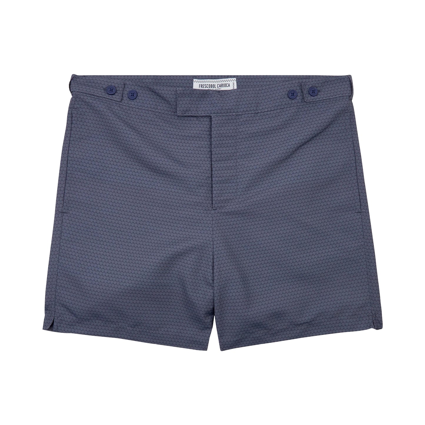Load image into Gallery viewer, Tailored Swim Shorts in Navy/Clear Water Blue - Swim Shorts

