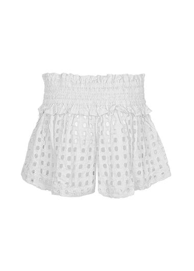 Box Eyelet White Mini Skort - Skort