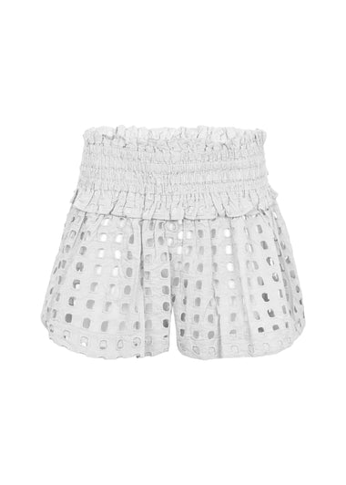 Box Eyelet White Mini Skort - Skort