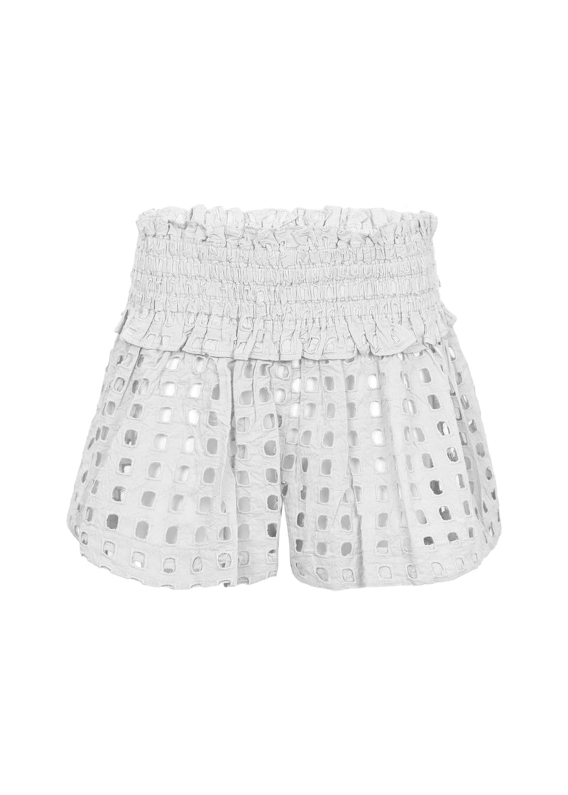 Box Eyelet White Mini Skort