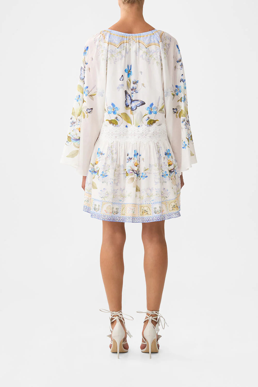 Load image into Gallery viewer, Relaxed Short Dress with Dropped Waist Botanical Ballads
