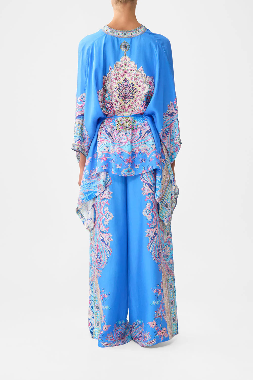 Load image into Gallery viewer, Button Through Scarf Blouse Footsteps in Folklore
