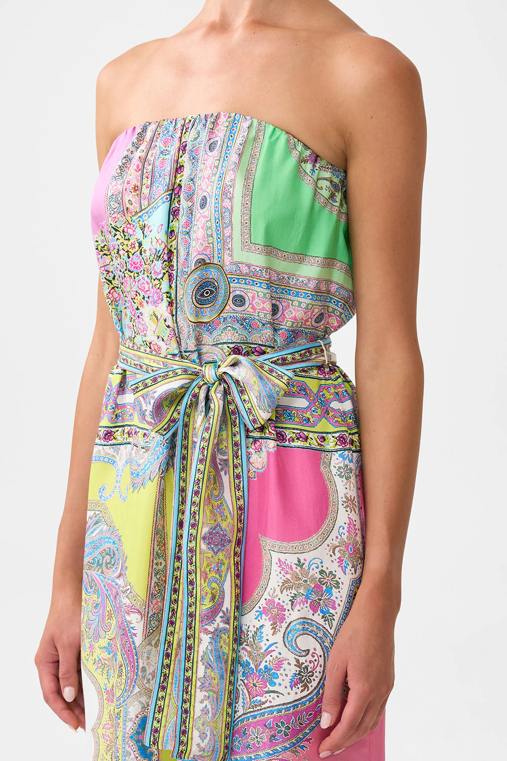 Load image into Gallery viewer, Tie Waist Strapless Jumpsuit Magic Carpet Ride
