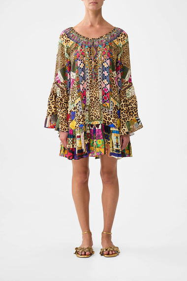 A Line Frill Dress Embroidered Ever After