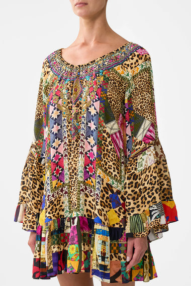 A Line Frill Dress Embroidered Ever After