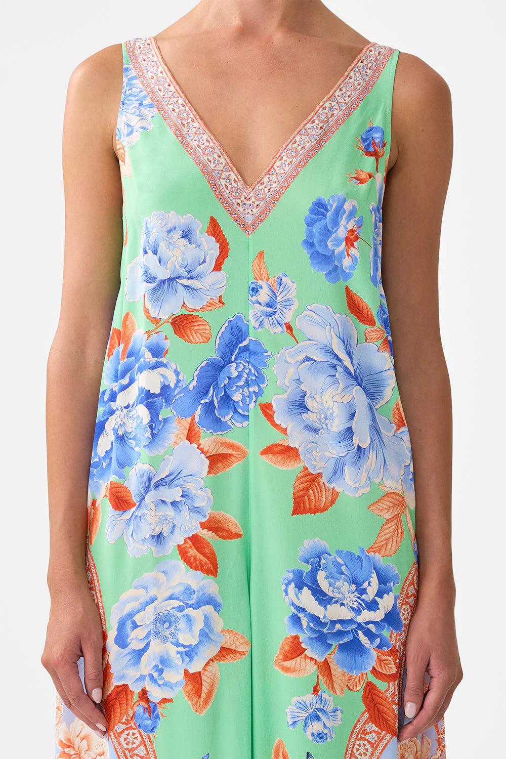 Load image into Gallery viewer, V Neck Flared Jumpsuit Topkapi Pop
