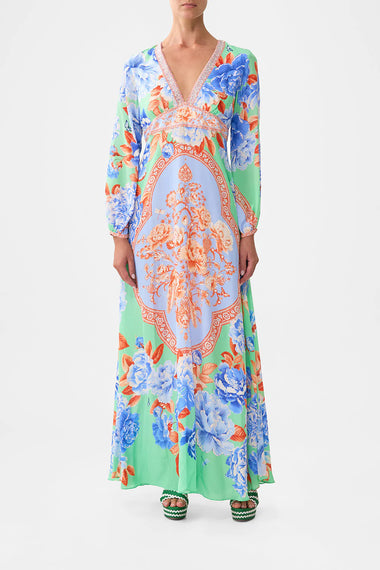 Printed Lantern Sleeve Dress Topkapi Pop