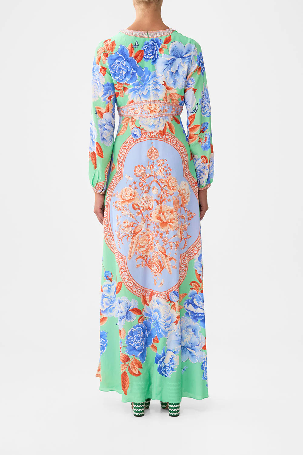 Load image into Gallery viewer, Printed Lantern Sleeve Dress Topkapi Pop

