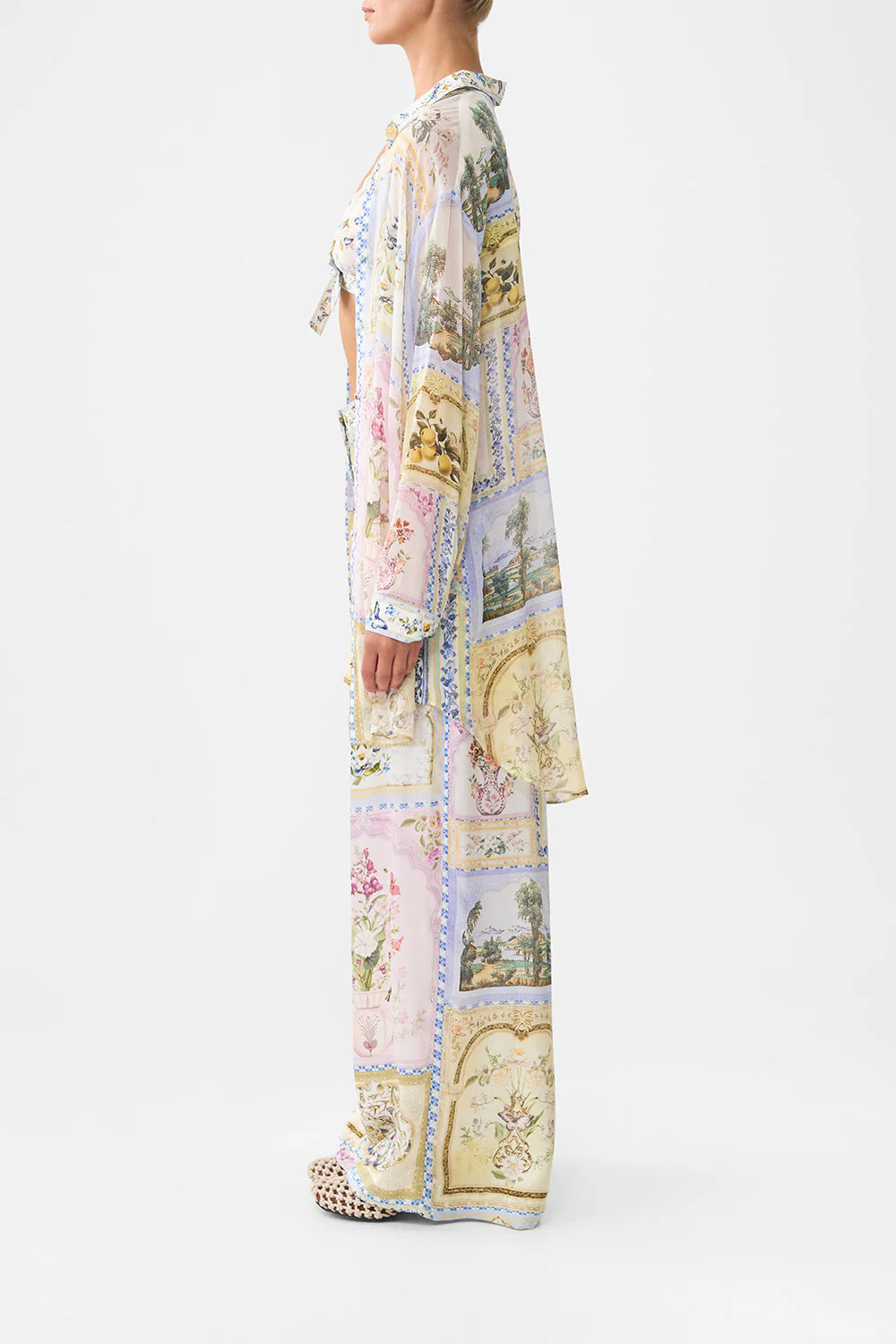 Load image into Gallery viewer, Wide Leg Waisted Pant Botanical Ballads

