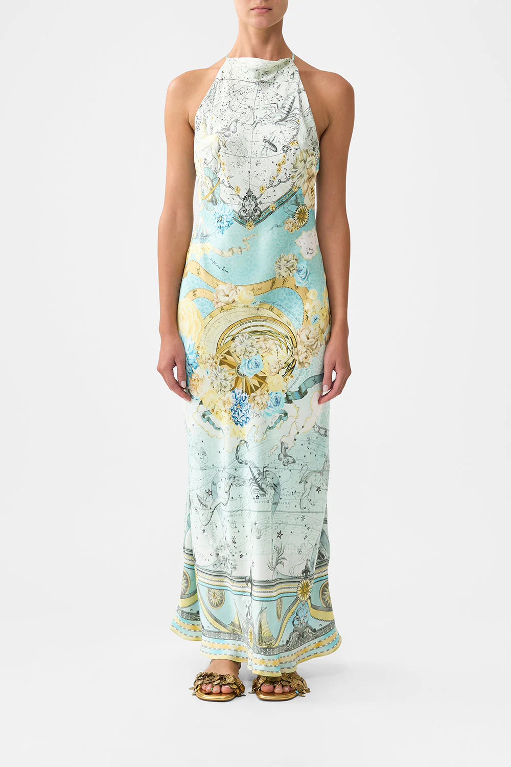 Load image into Gallery viewer, Halter Chain Slip Dress My Lucky Stars
