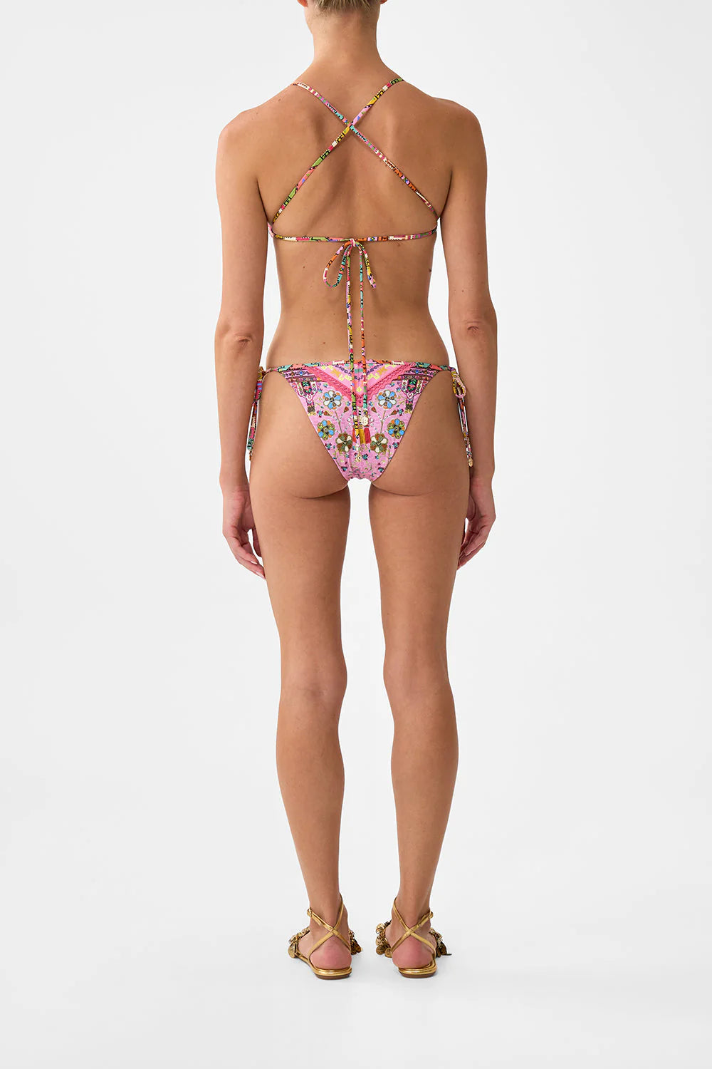Load image into Gallery viewer, Embroidered Tri Bikini Patchwork Panorama
