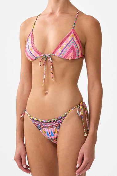 Embroidered Tri Bikini Patchwork Panorama