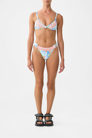Tri Bikini Top with Knot Front Topkapi Pop