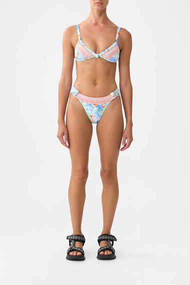 Regular Bikini Bottom with Ruched Knot Sides Topkapi Pop