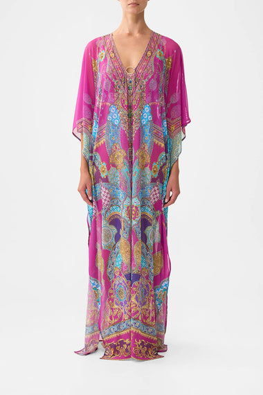 Long V Neck Kaftan with Ring Front Trim Concubines, Sultans and Courtiers