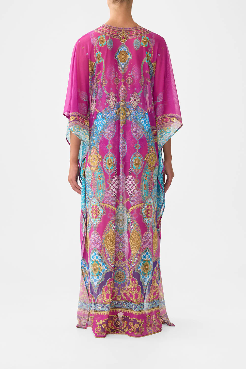 Load image into Gallery viewer, Long V Neck Kaftan with Ring Front Trim Concubines, Sultans and Courtiers

