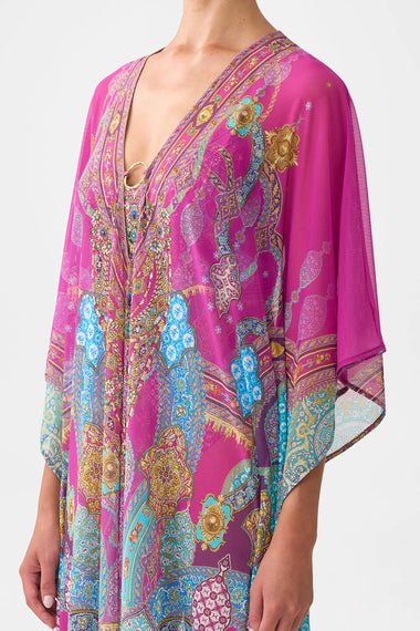 Long V Neck Kaftan with Ring Front Trim Concubines, Sultans and Courtiers