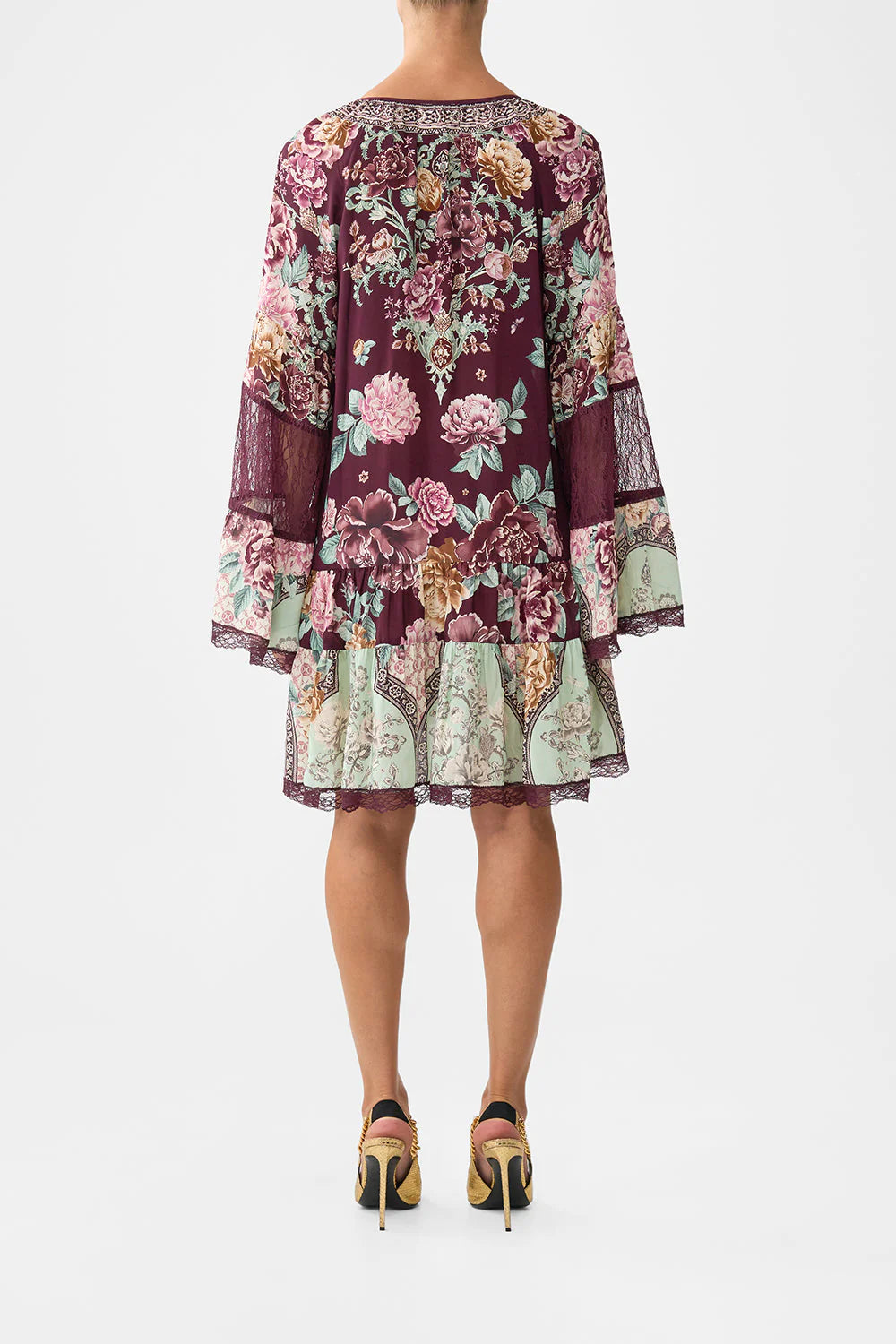 Load image into Gallery viewer, A-line Gathered Panel Dress If These Tiles Could Talk
