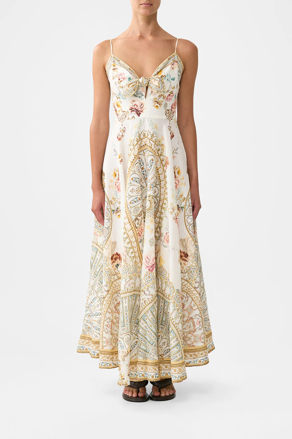 Load image into Gallery viewer, Long Dress with Tie Front Ottoman Dynasty
