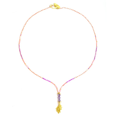 Carnation Pink Shell Necklace - Necklace
