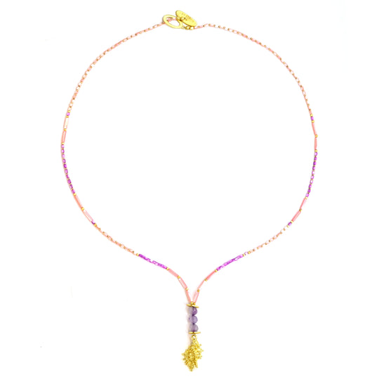 Load image into Gallery viewer, Carnation Pink Shell Necklace - Necklace
