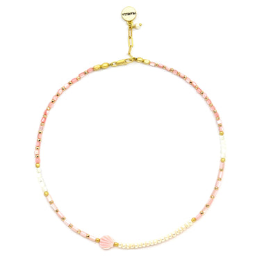 Cindy Pink Shell Choker Necklace - Necklace