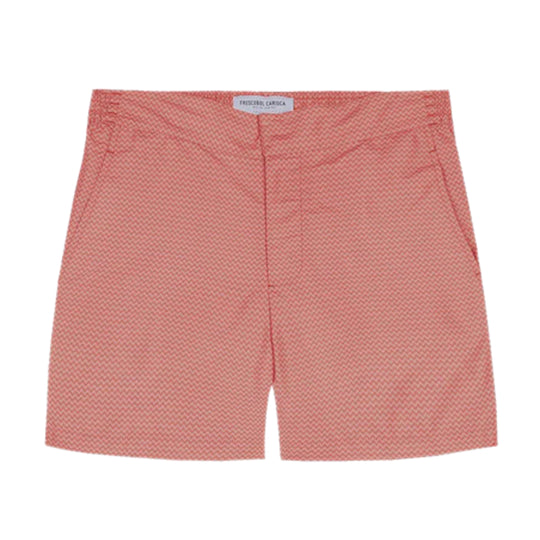 Mens Printed Swim Shorts in Terracotta