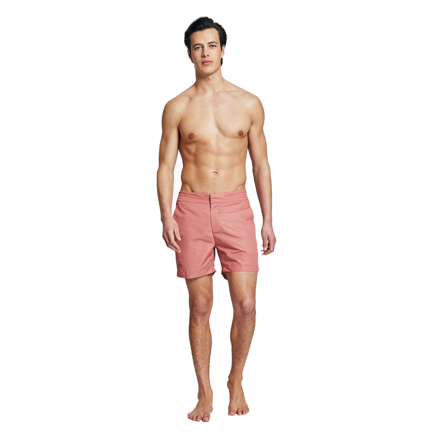 Load image into Gallery viewer, Mens Printed Swim Shorts in Terracotta - Swim Shorts
